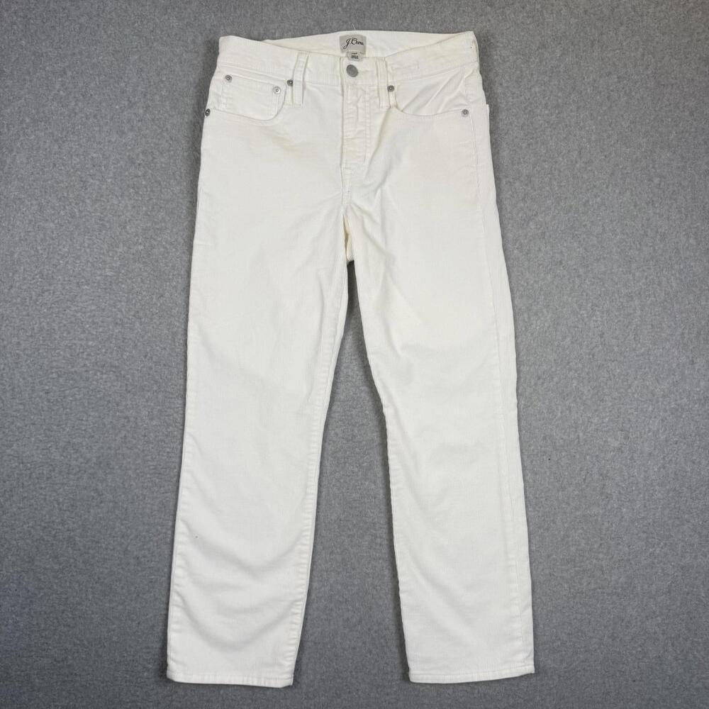 J.Crew Women's Size 26P Petite White Vintage Slim Straight Ankle Length Pants